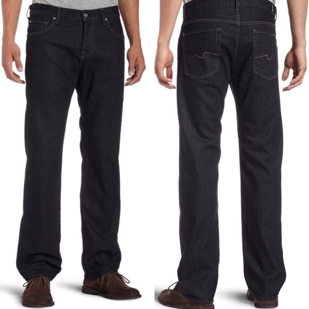 7‎ For All Mankind Short Austyn Relax Fit Straight Indigo Chester Jean Size 38